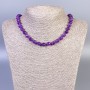 Sugilite Bead Necklace with Faceted Round Beads, 8mm diameter, length 45cm, with clasp