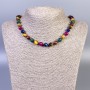Necklace Tiger's Eye, Cat's Eye, and Bulls Eye Smooth Bead, 8mm diameter +/-, length 45cm +/- with clasp