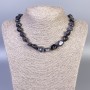 Iolite Beaded Necklace, Tumbled, 10-12×10-13mm, about 50 cm with clasp
