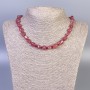 Strawberry Quartz Teardrop Necklace, 9-12×9-11 mm, length 50 cm, with clasp