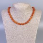 Carnelian Necklace Smooth Bead, 8mm diameter, 45cm length +/- with clasp