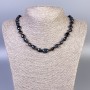 Hawk's Eye Tumbled Beads Necklace, 9-13x9 mm diameter, 50 in. long, with clasp