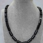 Agate Bead Necklace Smooth Cylinder, 15x8mm diameter, 45cm length +- with clasp