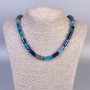Agate Beaded Necklace Smooth Cylinders, diameter 15x8mm, length 45cm, with clasp
