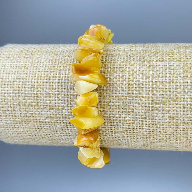 Baltic Amber Chip Bracelet, diameter 10-16×4-7mm±, length 18cm± stretch