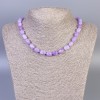 Necklace Lavender Amethyst faceted beads, 11x7 mm, ± diameter, length 45 cm ± with clasp
