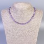Amethyst Necklace natural stone cut, 4x4mm diameter, length 45cm, with clasp