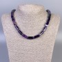 Purple Agate Cylindrical Necklace Beads 15×8 mm, ~45 cm long with clasp
