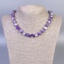 Amethyst Necklace, smooth round beads 10mm diameter, length 50cm, with clasp