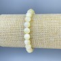 Bracelet, Mother of Pearl, smooth beads, diameter 8mm, stretch 18cm+/-