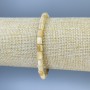 Bracelet with Mother of Pearl, faceted, diameter 6x5mm ±, length 18cm ±, stretch