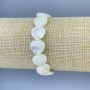 Bracelet with Mother-of-P Pearl Heart, diameter 13x12mm +-, length 18cm + - stretch