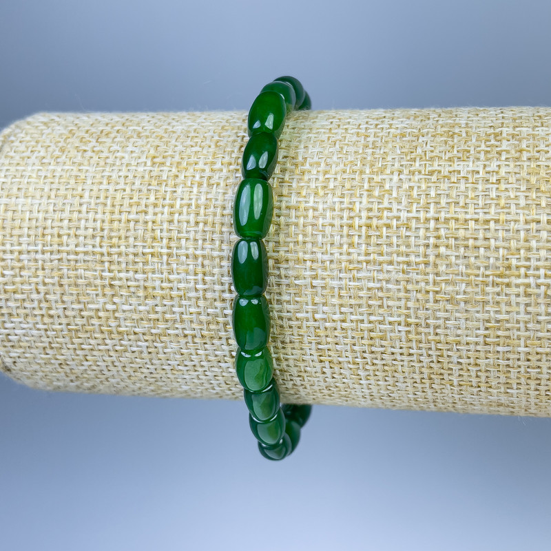 Chrysoprase Barilo Bead Bracelet, diameter 8×6mm, length 18cm, stretch