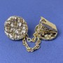 Brooch for Cardigans Gold-Tone Metal, diameter 20mm±, chain length 9cm+