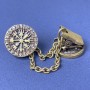 Brooch for Cardigans Bronze Color, diameter 20mm±, chain length ~9cm+