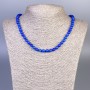 Lapis Lazuli Necklace (artificial acrylic) smooth bead, diameter 6mm±, length 50cm± with clasp