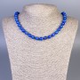 Necklace Lapis Lazuli (artificial acrylic) smooth bead, diameter 8.5 mm±, length 50 cm± with clasp