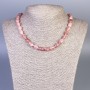 Strawberry Quartz Teardrop Necklace, 10x7mm, ± 45cm length with clasp