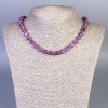 Turmaline Rubellite Bead Necklace, faceted round beads 8mm diameter, length 50cm± with clasp