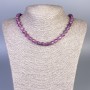 Turmaline Rubellite Bead Necklace, faceted round beads 8mm diameter, length 50cm± with clasp