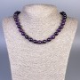 Purple Cat's Eye Necklace Smooth Bead, 10mm diameter +/-, Length 45cm +/- with clasp