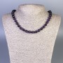 Necklace Purple Cat's Eye Smooth Bead, 8mm diameter, length 50cm plus/minus with clasp