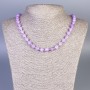 Amethyst Bead Necklace with Faceted Round Beads, 8 mm diameter, 50 cm length +/- with clasp
