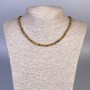 Tiger's Eye Rondelle Beads Necklace, diameter 4×2mm ±, length 45in ± with clasp