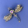 Sale! Brooch Butterfly with crystals bronze-gold metal, diameter 57x47mm +