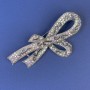 Sale! Bow Brooch with Rainbow Crystals Dark Silver Metal, 78x40 mm diameter +