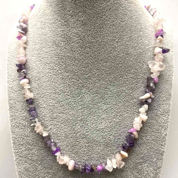 Assorted Chunk Necklace, 8x3mm beads, 50cm length +/- with clasp