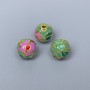 Cloisonné Bead Lavender-Purple and Light Green Enamel, 10mm ± hole 2mm, metallic gold color 1 pc