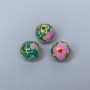 Cloisonné Bead Purple-Blue Green Enamel, 10mm diameter ± hole 2mm, metal color gold-tone, 1 pc