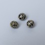 Cloisonné Bead with Black Enamel, 8mm± Diameter, Hole 1.5mm, Metal Color Gold Tone, 1 pc