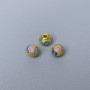 Cloisonné Bead Rondelle Inlay Purple-Blue Turquoise Enamel, diameter 6x5mm±, hole ~1mm, metal color gold