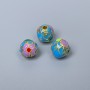 Cloisonné Bead Purple Blue Green Red Enamel, 8mm diameter, hole 1.5mm, gold-tone metal, 1 piece