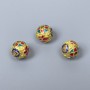 Clausonne Bead Fittings Cloisonné blue red turquoise enamel, diameter 8mm± hole, alloy color 1 piece
