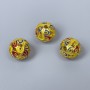 Cloisonné Bead Red Yellow Blue Enamel, Ø10mm± hole 2mm, metal color gold 1 pc