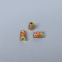Cloisonné bead cylindrical fish red green enamel, diameter 4×7mm± hole 1.5mm, metal color gold 1 pc