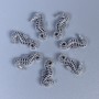 Bead Inlay 'Sea Urchin' Silver Metal Color, Ø 15×7×3 mm± hole Ø 1 mm± packaging 11 pcs