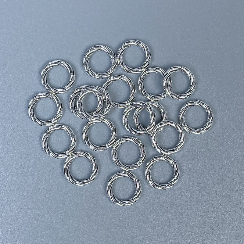 Bead finding insert color metal finish silver, diameter 9x1.5mm±, hole diameter ~6mm±, packaging 66 pcs