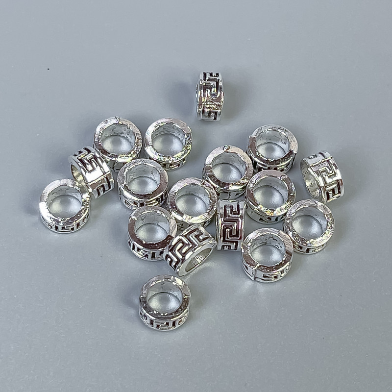 Bead Insertion Fitting Color: Silver, diameter 6×3 mm± hole, diameter 4 mm± packaging 20 g (~80 pcs)