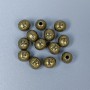 Bead centerpiece with letter "F", metal bronze color, diameter 6×7mm± hole diameter 1.8mm±, packaging 28 pcs