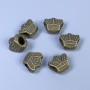 Bead Inlay Crown Bronze Color, 11x10x6 mm, hole ~4 mm, packaging 11 pcs
