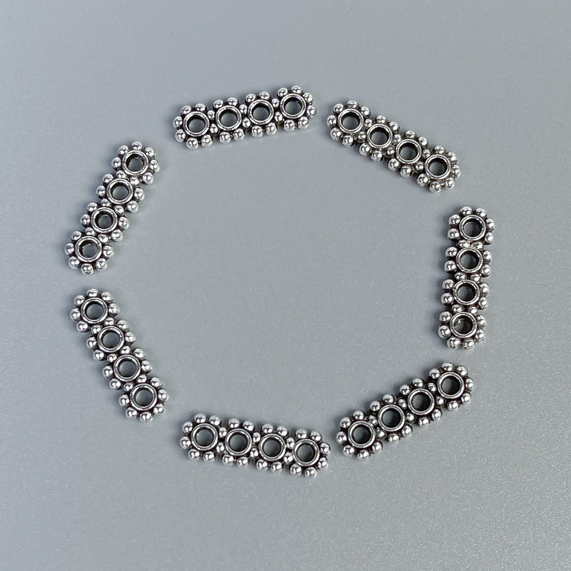 Finish: Separator bead for rows insert color metal: silver, diameter 16x5x2mm ± hole diameter 1.8mm ± packaging 20 g (~36 pcs)