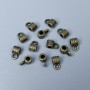 Bead bail color bronze, size 9x5x5 mm ±, holes diameter ~2.5 mm ±, diameter ~2 mm ±, packaging 34 pcs