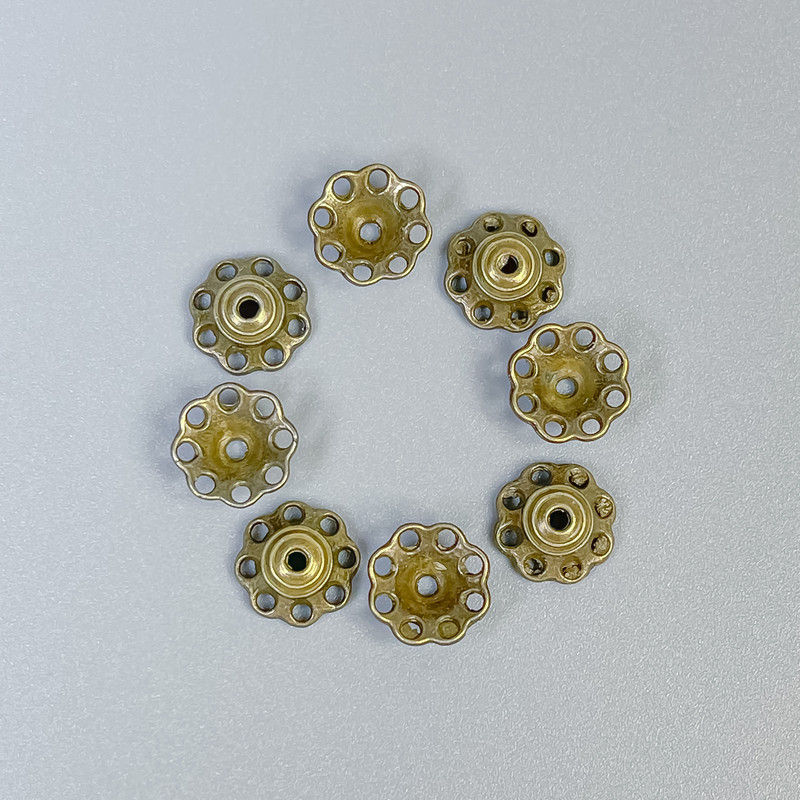 Pendant cap findings for beads, bronze color, diameter 8x1 mm± hole, diameter 1 mm± packaged 54 pcs
