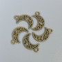 Pendant Finding Moon in Bronze Metal Color, size 18x11x1.5 mm±, hole diameter ~2 mm±, packaging 14 pcs