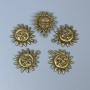Pendant Fittings Sun and Moon Bronze Color, size 20x23x3mm±, hole diameter 1.5mm±, packaging 10 pcs