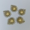Sun Pendant Hardware in Bronze Metal Color, size 17x15x2.5 mm approx, hole diameter 1 mm approx, packaging 14 pcs